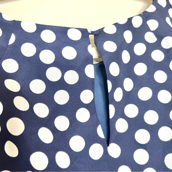 J Crew Mod Dot Polka Dot Shift Mini Dress Navy White Nautical Preppy Coastal 6 - Picture 6 of 12